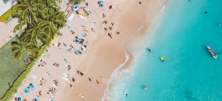 an eye bird view of the beach in one of the top cities for students in Miami Dade county