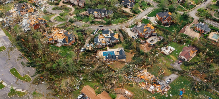 destroyed neighborhood
