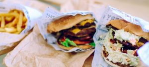 two hamburgers