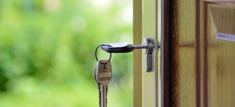 a key in the lock