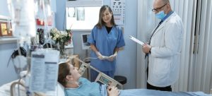 a woman in a hospital