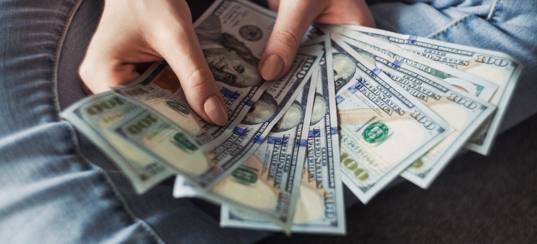 woman counting money