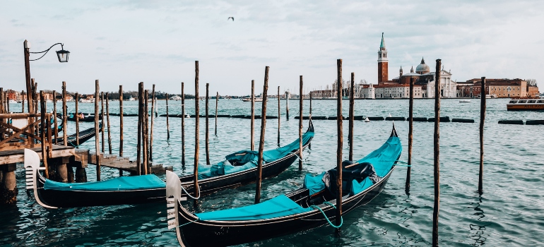 gondolas in Venice