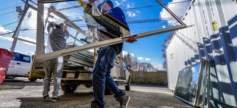 movers transporting windows