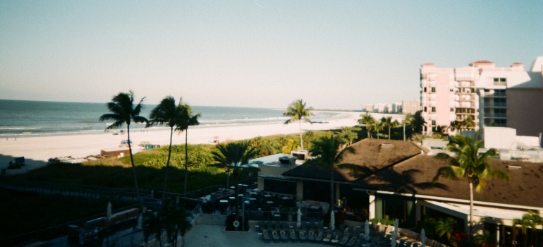 A photo of a beach