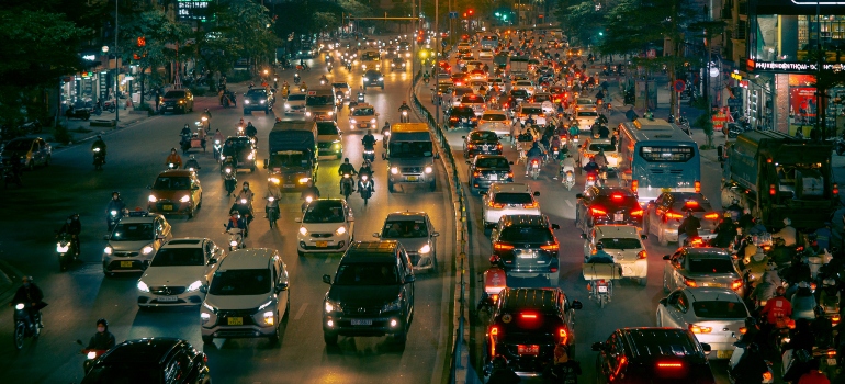 Traffic jam in California