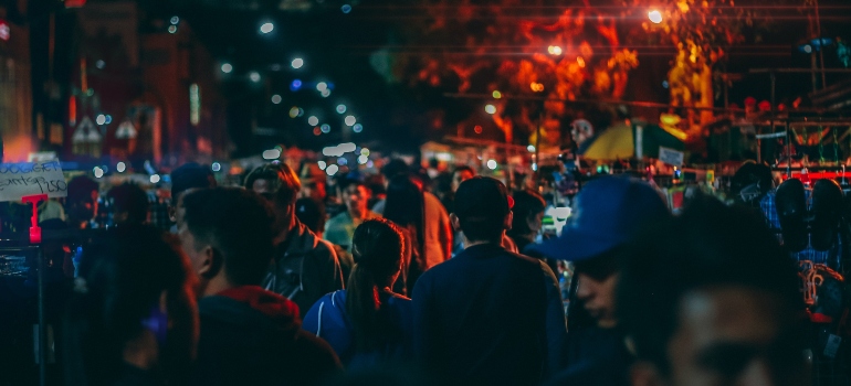 A crowd of people
