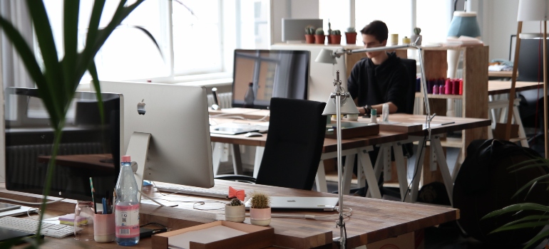Person in a new office