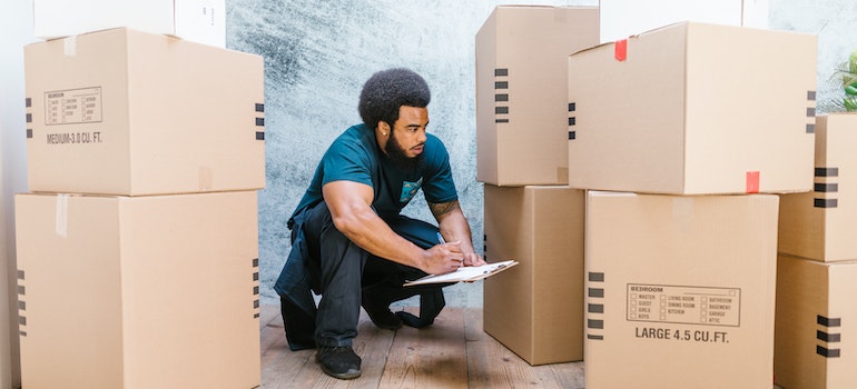 a mover with boxes