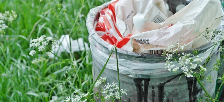 a garbage bin