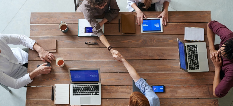 business people shaking hands