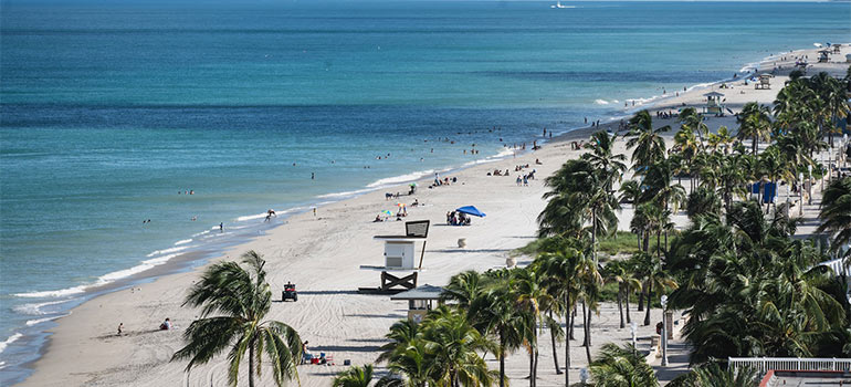 Beach in one of the ideal honeymoon destinations in Florida