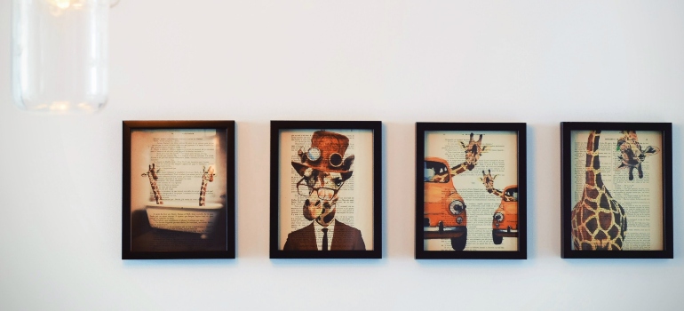 paintings in a museum