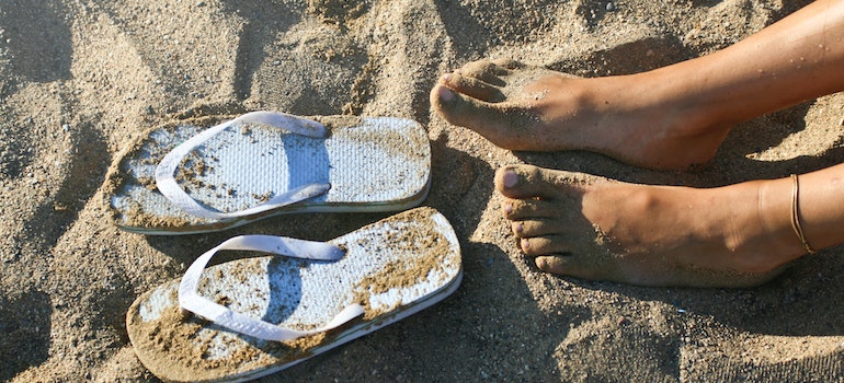 enjoying the sand after packing for Miamis year-round sunshine