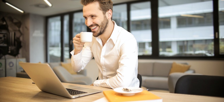 a man in an office