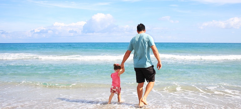family on a beach