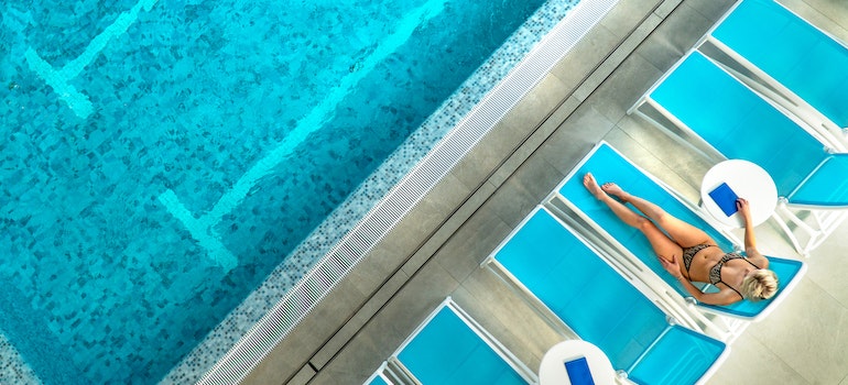 enjoying the pool