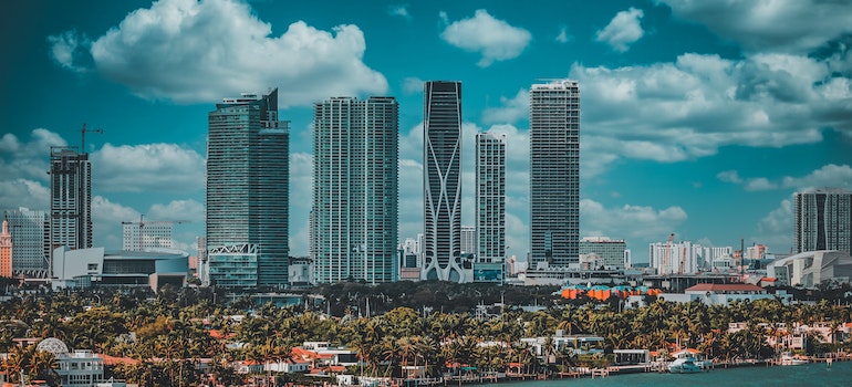 looking at the city's panorama while thinking about pros and cons of DIY moving in Miami