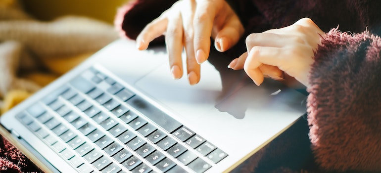 using laptop