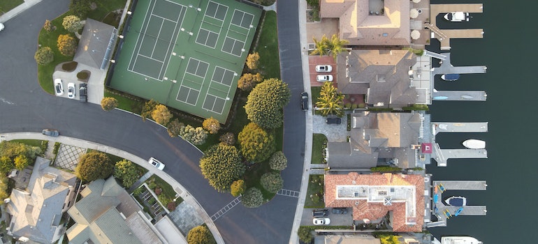 areal view on homes in Miami