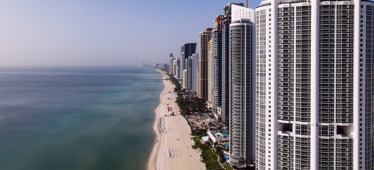 looking at high-rises while checking South Florida real estate market