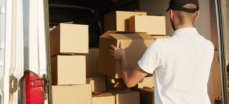 van full of boxes