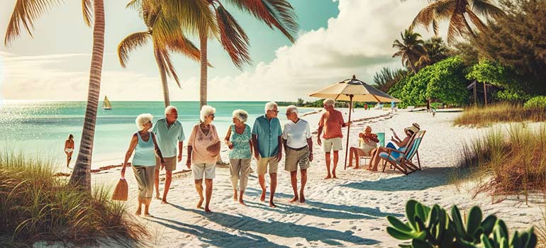 a group enjoying one of the top top cities in South Florida for seniors