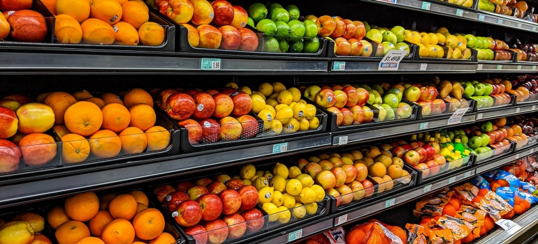 buying groceries after making a moving to Weston checklist