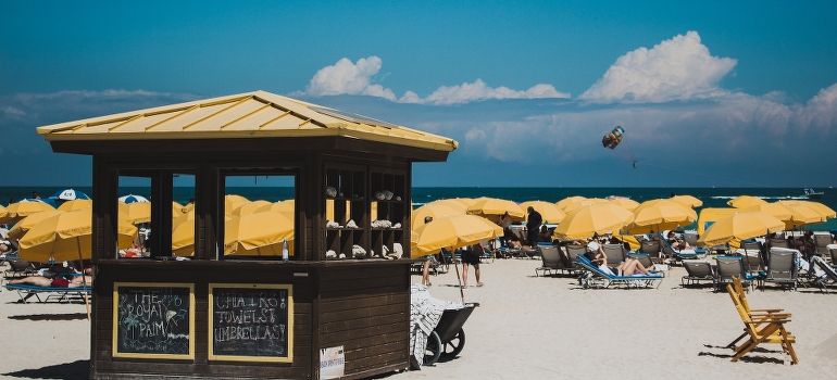 enjoying a beach after a move to Miami