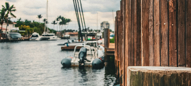 a body of water with a bunch of boats in it