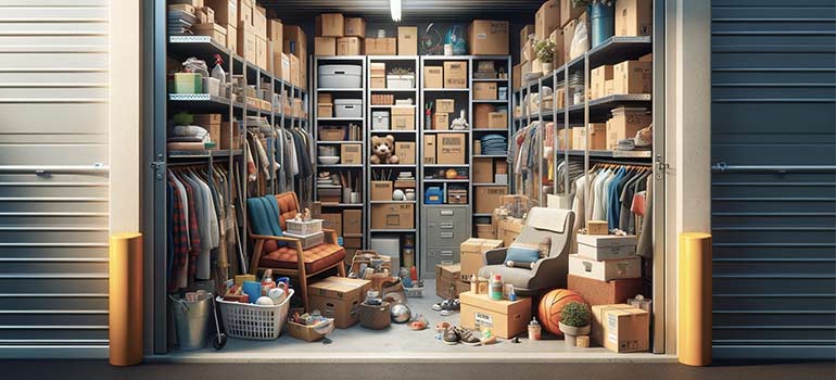 decluttering before deciding to move to a smaller self-storage space