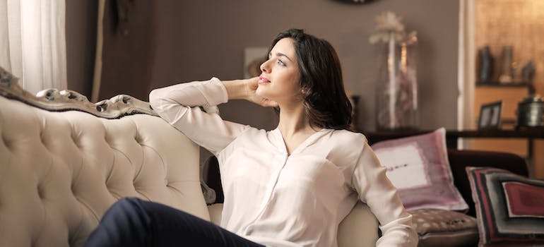 woman on a couch