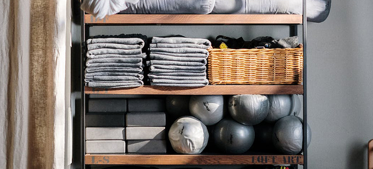 equipment on a shelf