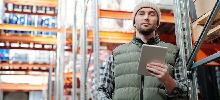 a man planning a warehouse move