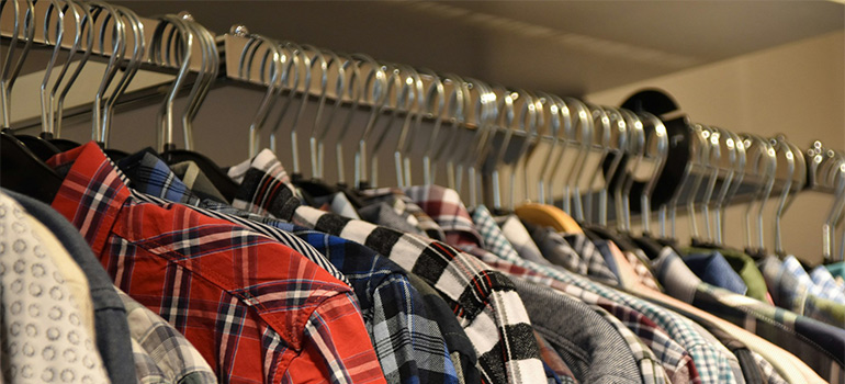 clothes on hangers