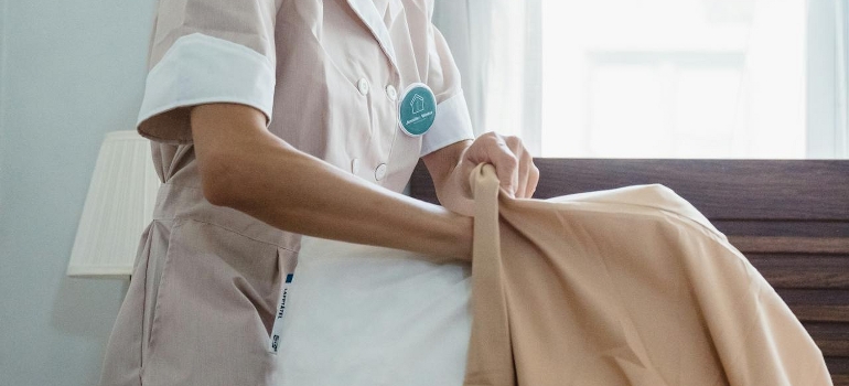 putting pillow in a pillowcase