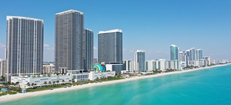 looking at the beach while moving from Coral Gables to Hallandale Beach