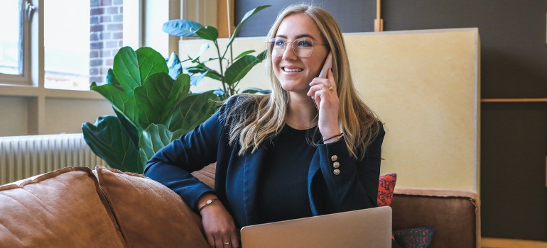 businesswoman talking on phone
