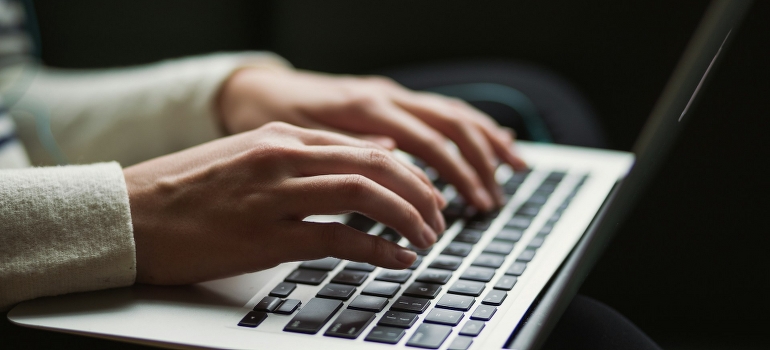 typing on a keyboard
