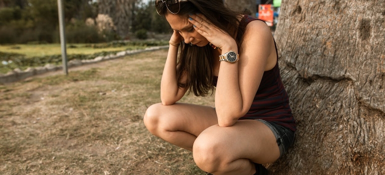 woman stressing about DIY relocation to Florida