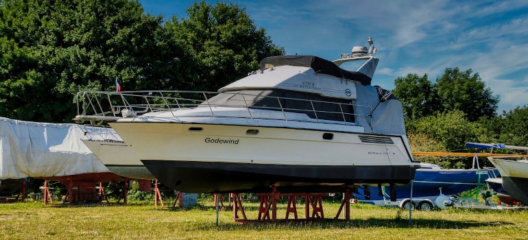 boat on a trailer