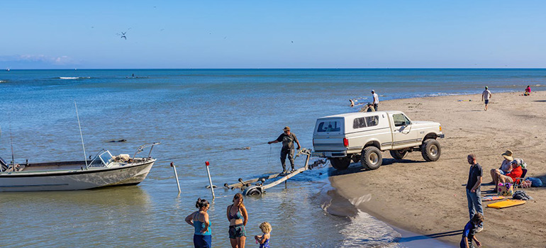 trying to prepare your boat for transport by pulling it out of the water