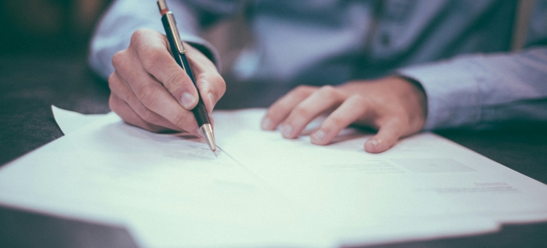 signing papers