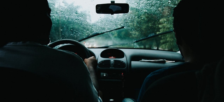 driving through the rain