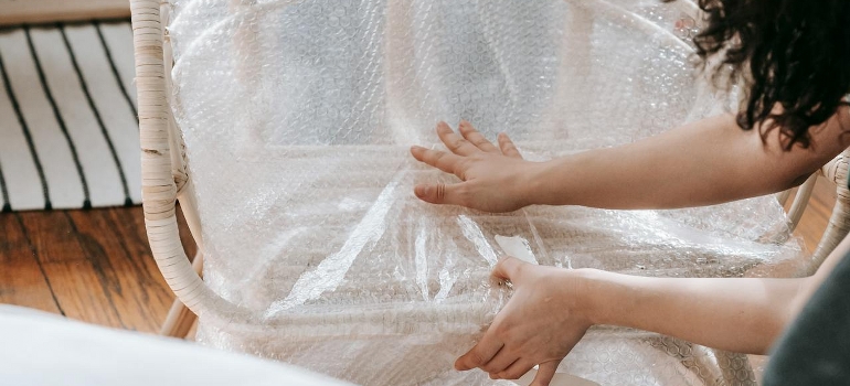 wrapping furniture in plastic