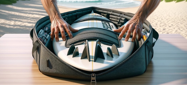 Moving surfboards across Miami in a surfboard bag