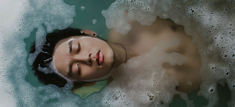 man in spa
