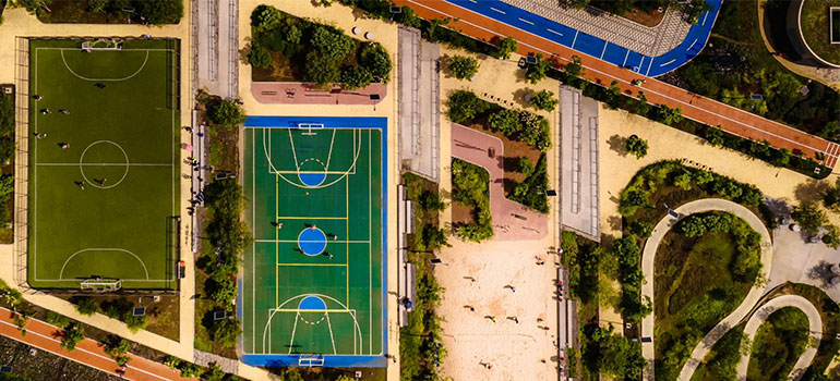 sport courts from air