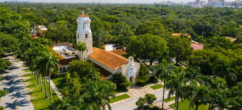 flying over Coral Gables