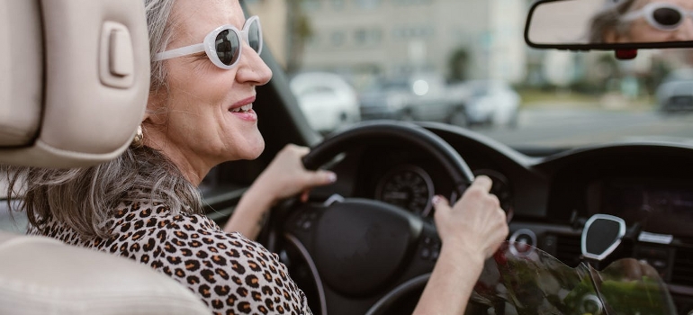 senior woman driving